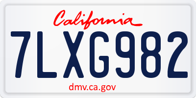 CA license plate 7LXG982