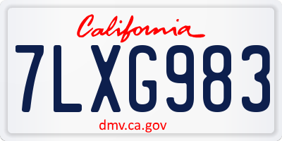 CA license plate 7LXG983