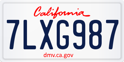 CA license plate 7LXG987