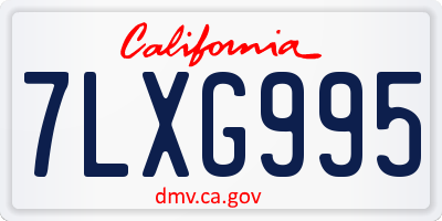 CA license plate 7LXG995