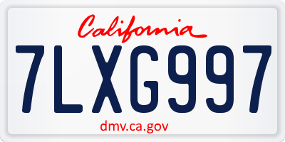 CA license plate 7LXG997