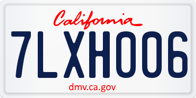 CA license plate 7LXH006