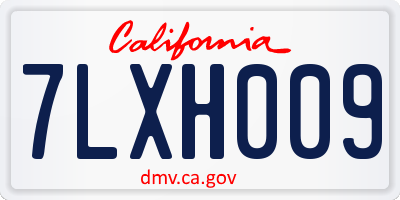 CA license plate 7LXH009