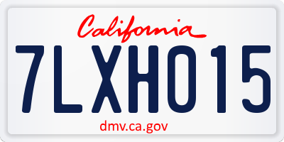 CA license plate 7LXH015