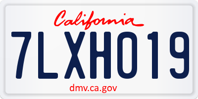 CA license plate 7LXH019