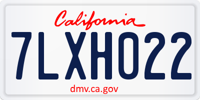 CA license plate 7LXH022