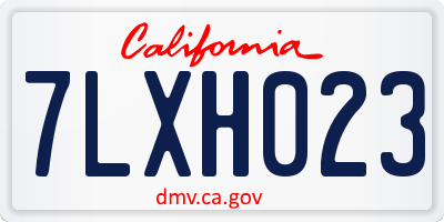 CA license plate 7LXH023