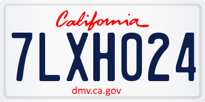 CA license plate 7LXH024