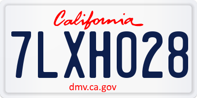 CA license plate 7LXH028