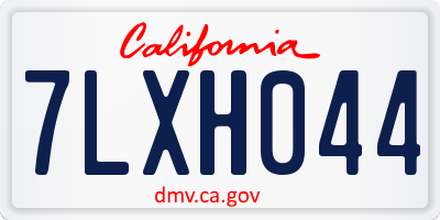 CA license plate 7LXH044