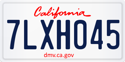 CA license plate 7LXH045