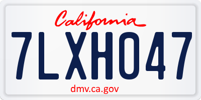 CA license plate 7LXH047