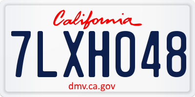 CA license plate 7LXH048