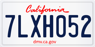 CA license plate 7LXH052