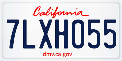 CA license plate 7LXH055