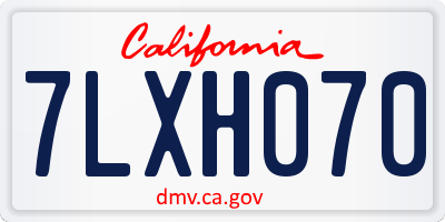 CA license plate 7LXH070