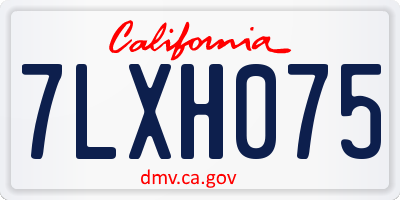 CA license plate 7LXH075