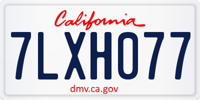 CA license plate 7LXH077