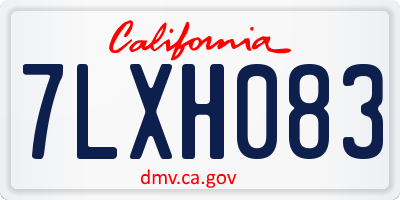 CA license plate 7LXH083