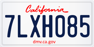 CA license plate 7LXH085