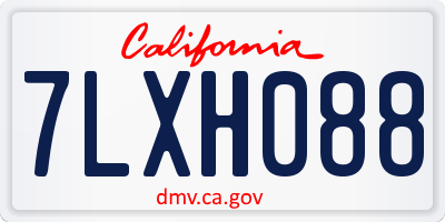 CA license plate 7LXH088