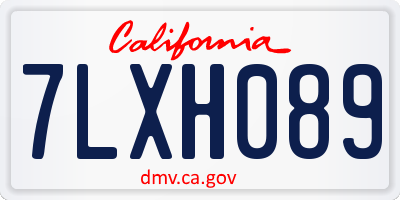 CA license plate 7LXH089