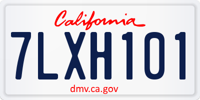 CA license plate 7LXH101
