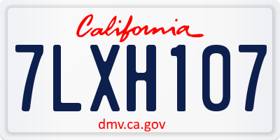 CA license plate 7LXH107