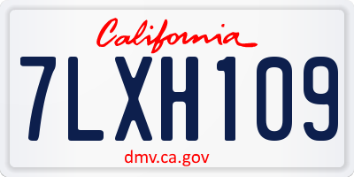 CA license plate 7LXH109
