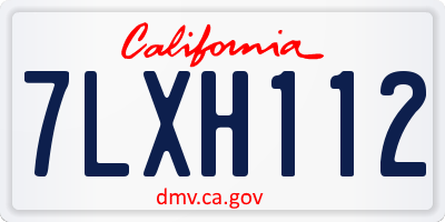 CA license plate 7LXH112