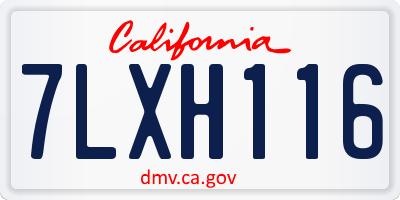 CA license plate 7LXH116