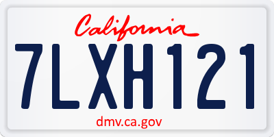 CA license plate 7LXH121