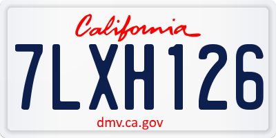 CA license plate 7LXH126