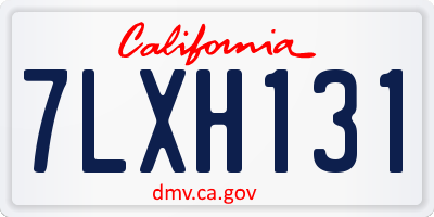 CA license plate 7LXH131