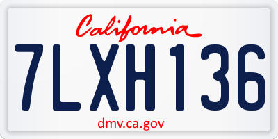 CA license plate 7LXH136