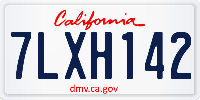 CA license plate 7LXH142