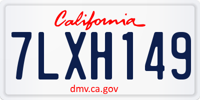 CA license plate 7LXH149
