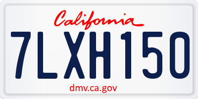 CA license plate 7LXH150