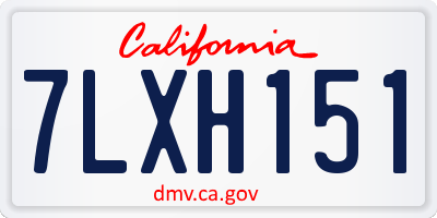 CA license plate 7LXH151