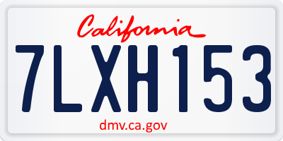 CA license plate 7LXH153
