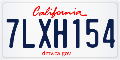 CA license plate 7LXH154