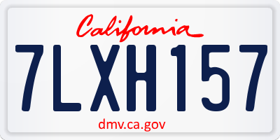 CA license plate 7LXH157