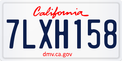 CA license plate 7LXH158