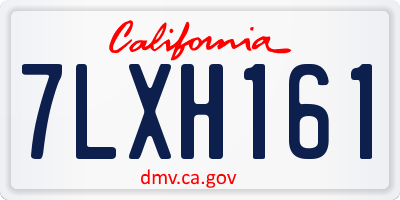 CA license plate 7LXH161