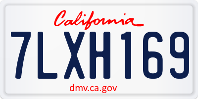 CA license plate 7LXH169