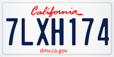 CA license plate 7LXH174