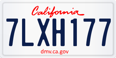 CA license plate 7LXH177