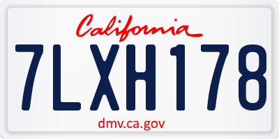 CA license plate 7LXH178