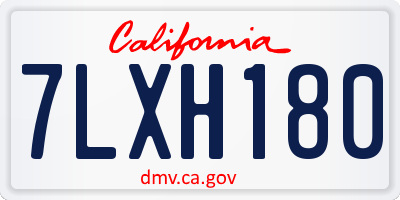 CA license plate 7LXH180