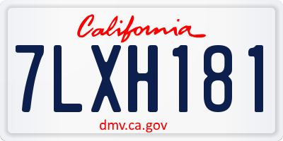 CA license plate 7LXH181
